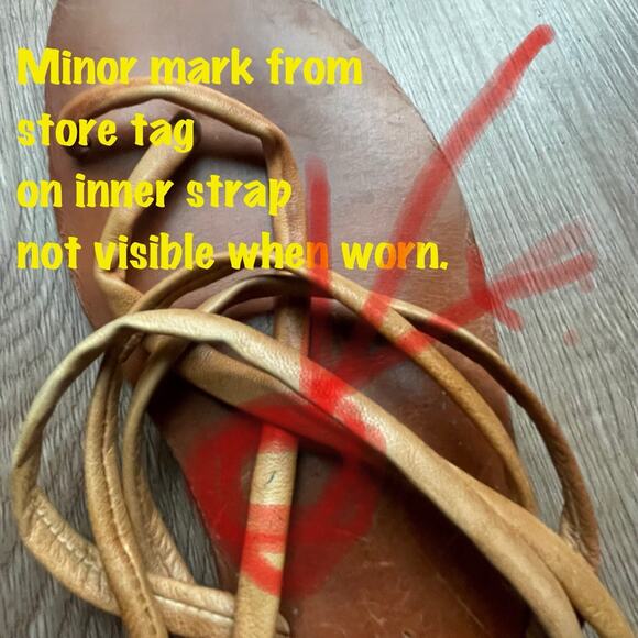 Free People Kayla Leather Strappy Sandals US 8 Flats Boho Indie Made In India - Picture 7 of 13